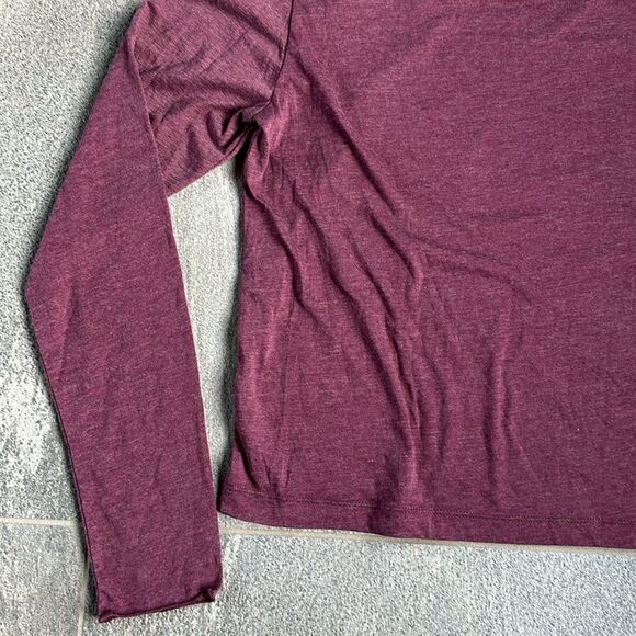 NWT Chaser Long Sleeve Cropped Slouchy Turtle Neck Burgundy Maroon Tee Shirt S - Picture 10 of 14